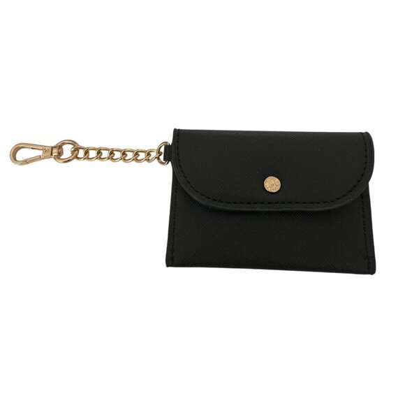 Ann Klein Small Black Coin Purse/Card Holder W/ Gold Chain & Clip - Picture 1 of 6